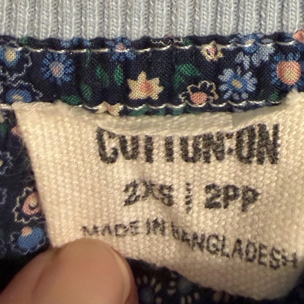 Cotton On Liberty Fabric Floral Coquette Bow Light Blue Women’s 2XS / 2PP - Picture 3 of 8